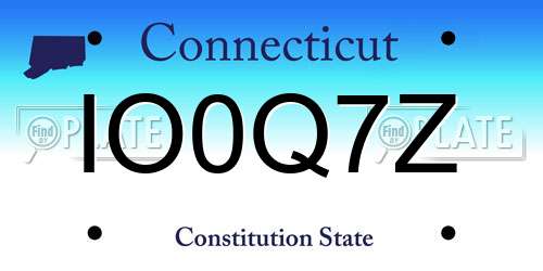 IO0Q7Z Connecticut License Plate