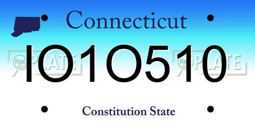 IO1O510 Connecticut License Plate