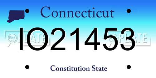 IO21453 Connecticut License Plate