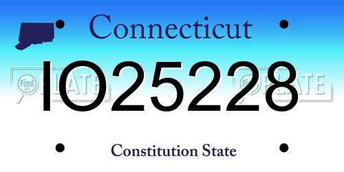 IO25228 Connecticut License Plate