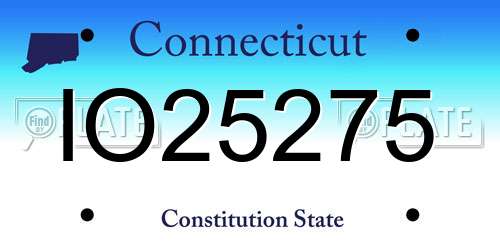IO25275 Connecticut License Plate