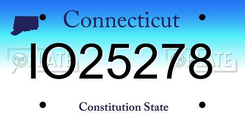 IO25278 Connecticut License Plate