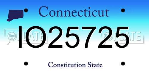 IO25725 Connecticut License Plate