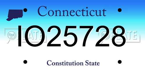 IO25728 Connecticut License Plate