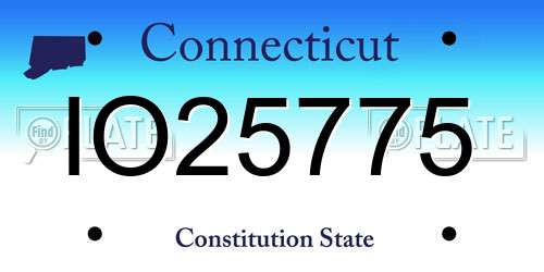 IO25775 Connecticut License Plate