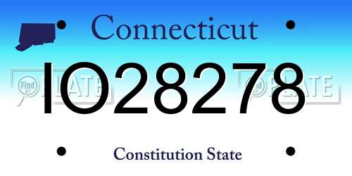 IO28278 Connecticut License Plate