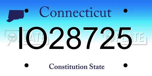 IO28725 Connecticut License Plate
