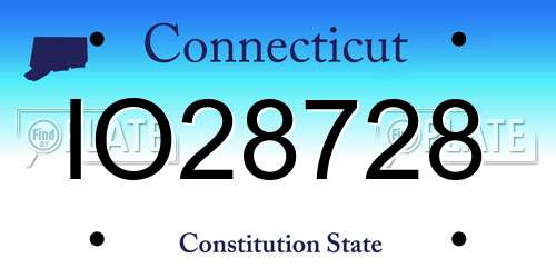 IO28728 Connecticut License Plate