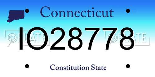 IO28778 Connecticut License Plate