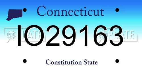 IO29163 Connecticut License Plate