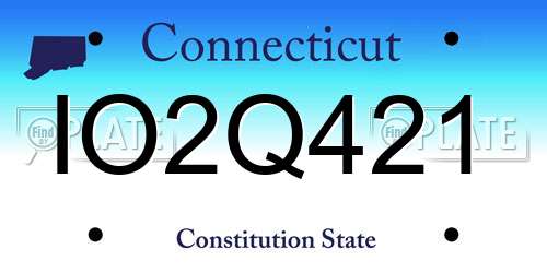 IO2Q421 Connecticut License Plate