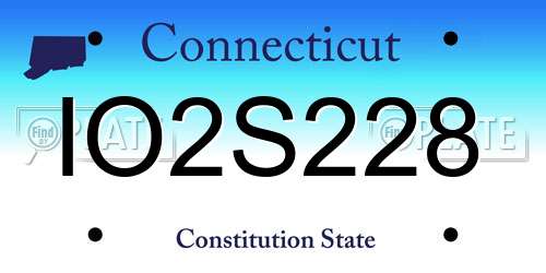 IO2S228 Connecticut License Plate