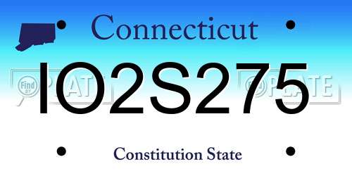 IO2S275 Connecticut License Plate