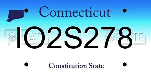 IO2S278 Connecticut License Plate