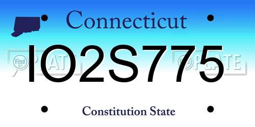 IO2S775 Connecticut License Plate