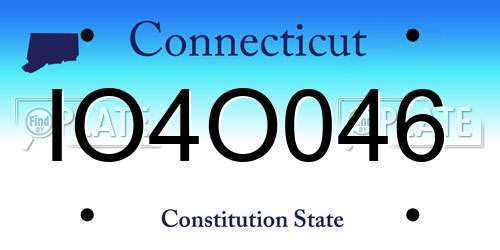 IO4O046 Connecticut License Plate