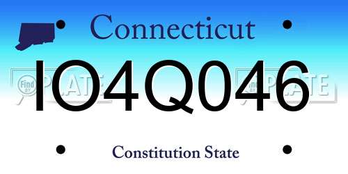 IO4Q046 Connecticut License Plate