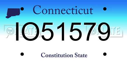 IO51579 Connecticut License Plate