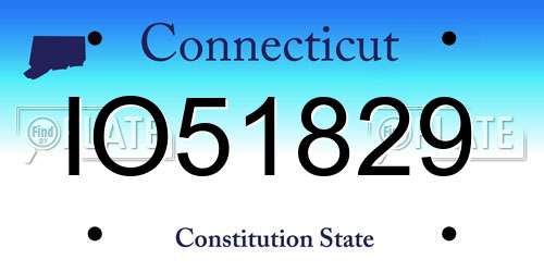 IO51829 Connecticut License Plate