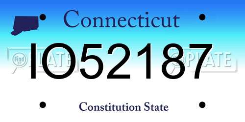 IO52187 Connecticut License Plate