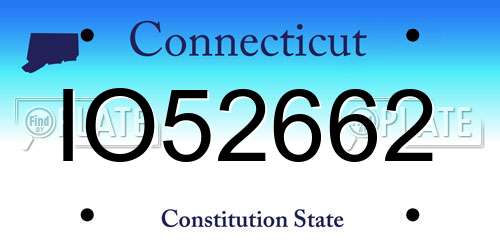 IO52662 Connecticut License Plate