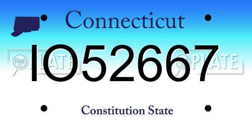 IO52667 Connecticut License Plate