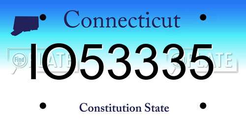 IO53335 Connecticut License Plate