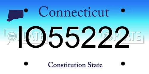 IO55222 Connecticut License Plate