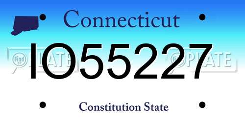 IO55227 Connecticut License Plate