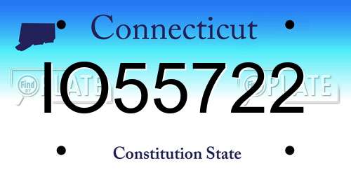IO55722 Connecticut License Plate