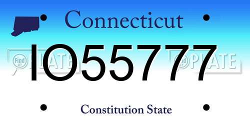 IO55777 Connecticut License Plate