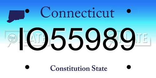 IO55989 Connecticut License Plate