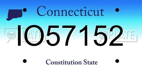 IO57152 Connecticut License Plate