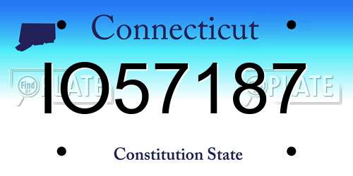 IO57187 Connecticut License Plate