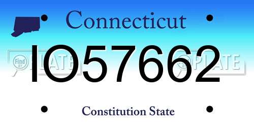 IO57662 Connecticut License Plate