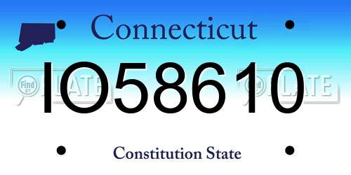 IO58610 Connecticut License Plate