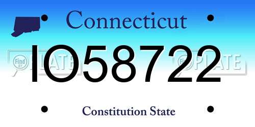 IO58722 Connecticut License Plate