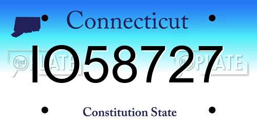 IO58727 Connecticut License Plate