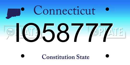 IO58777 Connecticut License Plate