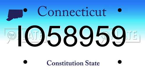 IO58959 Connecticut License Plate