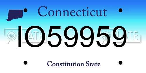 IO59959 Connecticut License Plate