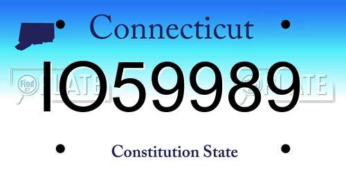 IO59989 Connecticut License Plate