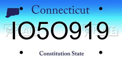 IO5O919 Connecticut License Plate