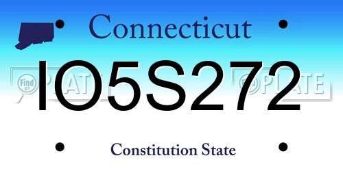 IO5S272 Connecticut License Plate