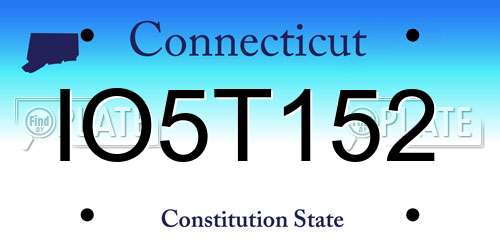 IO5T152 Connecticut License Plate