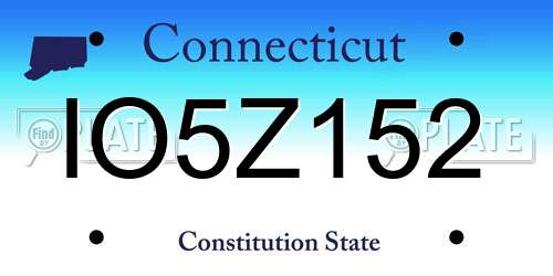 IO5Z152 Connecticut License Plate