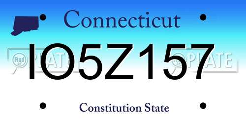 IO5Z157 Connecticut License Plate