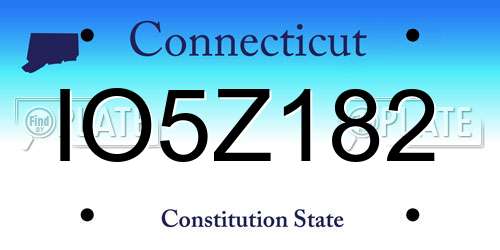 IO5Z182 Connecticut License Plate