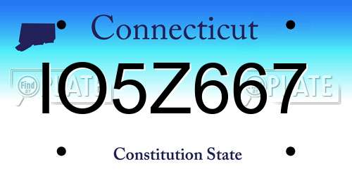 IO5Z667 Connecticut License Plate