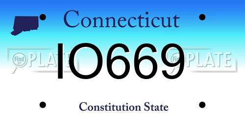 IO669 Connecticut License Plate